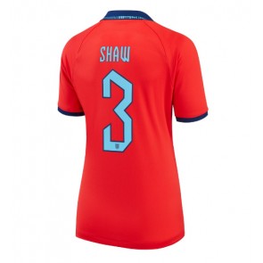 England Luke Shaw #3 kläder Kvinnor VM 2022 Bortatröja Kortärmad